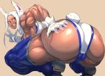  animal_humanoid biceps big_butt butt camel_toe crouching female hair hand_on_butt hi_res huge_butt humanoid inner_ear_fluff lagomorph lagomorph_humanoid leporid leporid_humanoid mammal mammal_humanoid miruko muscular muscular_arms muscular_female muscular_thighs my_hero_academia nuezou presenting presenting_hindquarters rabbit rabbit_humanoid rear_view scut_tail short_tail solo tail thick_thighs tuft white_hair wide_hips 