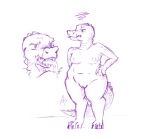  anthro appelsaus bodily_fluids chubby_belly claws crocodile crocodile_tail crocodilian crocodylid embarrassed female fupa genitals hand_on_hip hip_dips long_tongue looking_away mouth_scar nipple_piercing nipples piercing pussy reptile scales scalie sketch solo standing sweat sweatdrop toe_claws tongue wide_hips 