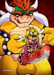  anthro bowser duo gynomorph intersex intersex/male invalid_tag male mario_bros monster nintendo peach_(disambiguation) pinkina size_difference supermario trans ych 