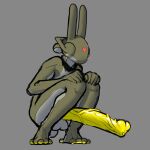  &lt;3 absurd_res ada_(core34) anthro balls big_penis crouching faceless_character genitals green_body hi_res lagomorph male mammal penis rabbit_ears solo thecore34 vein veiny_penis yellow_penis 