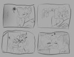  &lt;3 2023 :3 absurd_res anthro barcash07 blush clothed clothing comic deep_kiss digital_drawing_(artwork) digital_media_(artwork) domestic_cat duo embrace english_text excited eyes_closed felid feline felis fur grey_background greyscale hair hi_res hug kissing love male male/male mammal moan monochrome open_mouth partially_clothed romantic romantic_couple sad simple_background sketch smile surprise tail text 