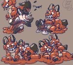  absurd_res animate_inanimate anthro bullying canid canine dragon duo fox goo_creature goo_transformation hi_res hybrid inflatable inflatable_transformation larger_male living_inflatable male male/male mammal memopemo null_bulge pinned size_difference tail tail_motion transformation twinning 