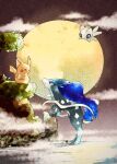  alternate_color animal_focus blue_eyes blue_hair celebi cloud colored_skin commentary_request floating full_moon highres huge_moon moon no_humans pikachu pokemon pokemon_(creature) red_eyes ribbon shiny_pokemon suicune tail white_ribbon yellow_skin zozozoshion 