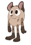  2023 brown_body brown_fur cute_fangs digital_media_(artwork) egg fur gloves_(marking) hybrid hyena leg_markings mammal mangoyena markings simple_background smile socks_(marking) solo standing white_background 