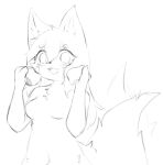  anthro blush breasts butt canid canine canxue canxue_(character) female feral fingers fox fur hair hi_res holyhorizon humanoid long_hair mammal medium_breasts monochrome nipples nude pawpads sex smile solo tail young_(lore) 