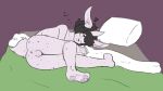  anthro antlers anus dark_hair feet girly hi_res horn imthatfrankguy jackalope lagomorph male mammal paws sleeping solo 