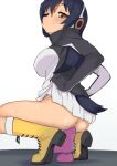  1girl bird_tail black_hair black_sweater blonde_hair boots breasts brown_eyes dildo dildo_riding female_masturbation gentoo_penguin_(kemono_friends) kemono_friends long_hair long_sleeves masturbation medium_breasts multicolored_hair no_panties object_insertion ollie_(ollie_stratos) one_eye_closed sex_toy skirt smile solo squatting streaked_hair sweat sweater tail thighs two-tone_sweater uncensored vaginal vaginal_object_insertion white_hair white_skirt white_sweater yellow_footwear 