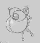  anthro belly big_belly big_breasts big_nipples bovid breasts caprine chimera_creation clothing deltarune female footwear goat greyscale hi_res huge_belly huge_breasts huge_nipples hyper hyper_belly hyper_breasts hyper_pregnancy legwear mammal mature_female monochrome navel nipples pregnant pregnant_female shoes sketch solo stockings toriel undertale_(series) 