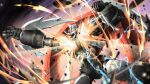  clenched_hand electricity fire glowing glowing_eyes highres mazinger_(series) mazinger_zero_(mecha) mecha no_humans open_hand open_mouth robot science_fiction shin_mazinger_zero super_robot troy_(oxaa01ex) yellow_eyes 