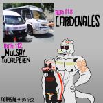  absurd_res angry anthro black_body blush bus cardenales clothing commercial_vehicle darkyapper digital_drawing_(artwork) digital_media_(artwork) dragon duo f.u.t.v. hi_res humanoid hybrid jockstrap leg_tattoo linea_urbano living_bus living_machine living_van living_vehicle machine male male/male medium_truck mulsay_yucalpeten muscular muscular_male nipples nude precum_through_jockstrap public_transportation red_eyes reptile reptile_tail romantic scalie sexy_eyes size_difference smile tail tattoo truck_(vehicle) underwear van vehicle vehicle_for_hire white_body white_clothing white_jockstrap white_underwear 