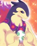  aisaredogtoneko anthro blush breasts egg eyelashes female fire hi_res hisuian_form hisuian_typhlosion mature_female nintendo pokemon pokemon_(species) regional_form_(pokemon) solo 