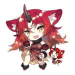  2girls :d animal_ear_request animal_ears artist_request blush blush_stickers brown_dress chibi china_dress chinese_clothes claw_pose dragon_print dress drum facial_mark fairy_(girls&#039;_frontline) full_body fur-trimmed_collar fur-trimmed_footwear fur-trimmed_gloves fur_trim girls&#039;_frontline gloves hair_between_eyes horns instrument long_hair looking_at_viewer multiple_girls official_art open_mouth print_dress red_footwear red_gloves red_hair sharp_teeth simple_background single_horn slit_pupils smile standing tail teeth thick_eyebrows third-party_source translation_request transparent_background upper_teeth_only v-shaped_eyes yellow_eyes zodiac_fairy_(girls&#039;_frontline) 