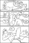  2023 2:3 andromorph andromorph/female anthro black-kitten black_and_white breasts comic deer dialogue dildo duo english_text felid female fur genitals hair hi_res hooves intersex intersex/female jill_(chris13131415) knotted_dildo kurt_(chris13131415) leopard mammal monochrome nipples nude pantherine pussy scut_tail sex_toy short_tail strapon tail text 