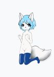  absurd_res anthro blue_hair breasts female fur hair hi_res moonflower restraints small_breasts stocks white_body white_fur wolfychu 
