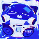  ambiguous_gender baker_(eggy_party) cat_eared_creature chinese_text eggy_party fuuri headphones humanoid japanese_text machine robot solo text yelling 