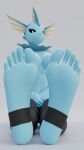  3d_(artwork) 4k 5_toes 9:16 absurd_res anthro clothing digital_media_(artwork) ebon_claws eeveelution feet female foot_fetish foot_focus footwear generation_1_pokemon hi_res humanoid_feet low_perspective nintendo plantigrade pokemon pokemon_(species) revamped_anthros socks solo stirrup_socks stirrup_stockings toes vaporeon 