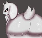  anthro bovid butt butt_focus caprine eyelashes female female/female fur glistening hi_res humanoid looking_at_viewer mammal miyang_draws! open_mouth raised_tail smile smiling_at_viewer solo tail toriel undertale undertale_(series) white_body white_fur 