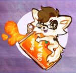  anthro beverage bug_(artist) can canid canine canis chibi container eyewear glasses hi_res male mammal orange sabbyth soda solo wolf 
