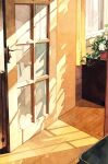  building door gegyjiji house indoors no_humans open_door original plant potted_plant scenery window wooden_floor 