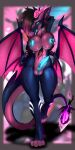  anthro big_clitoris clitoris dragon fur fusion genitals greedmasterh herm hi_res intersex intersex/intersex purple_body purple_fur solo 