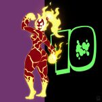  ben_10 cartoon_network elemental_creature elemental_humanoid female fire flaming_hair hair heatblast hi_res humanoid looking_at_viewer looking_back looking_back_at_viewer nude number ponytail pose profannytea pseudo_hair pyronite solo 