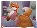  &lt;3 &lt;3_eyes 2023 2d_(artwork) 4:3 :3 anthro areola bed big_breasts biped border breasts butt canid canine clock clothing countershading curvy_figure cute_fangs digital_media_(artwork) digitigrade ear_piercing ear_ring ears_up english_text eyelashes eyeliner fangs female fluffy fox fur furniture good_morning hi_res human humanoid lying lying_on_bed makeup mammal mostly_nude multicolored_ears narrowed_eyes nipples nude nude_female on_bed on_front orange_body panties piercing pijama red_eyes red_fox ring_piercing seductive signature simple_background solo teeth text thick_eyelashes thin_eyebrows underwear window zerlix_fox zerlix_fox_(fursona) 