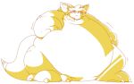  2018 ambiguous_gender anthro belly_overhang blush embarrassed flustered hair macropod mammal marsupial monochrome morbidly_obese morbidly_obese_anthro obese obese_anthro overweight overweight_anthro paws solo tail thick_arms wallaby weighty-kyte 