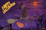  big_butt butt canid canin canine canis clothed clothing digital_media_(artwork) doggomeatball domestic_dog female footwear halloween hat headgear headwear hi_res holidays humanoid legwear magic_user mammal sally_sherry_(doggomeatball) smile socks solo witch witch_hat 