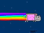  cat dustofhooves grey_fur non-web_source nyan_cat rainbow 