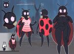  2023 4_arms antennae_(anatomy) anthro arthropod beetle big_breasts black_body breasts clothed clothing cucujoid duo fan_character fecharis female genitals hi_res hollow_knight insect ladybug model_sheet multi_arm multi_limb nipples non-mammal_breasts non-mammal_nipples nude pussy solo solo_focus souley69 spots team_cherry the_knight_(hollow_knight) 