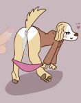  &lt;3 aggretsuko anonymous_artist anthro anus blush bodily_fluids canid canine canis clothed clothing disembodied_penis domestic_dog ejaculation female genital_fluids genitals inui_(aggretsuko) male mammal panties panties_down partially_clothed penis pussy pussy_ejaculation pussy_juice sanrio sex_toy simple_background solo solo_focus underwear underwear_down 