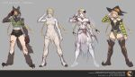  blonde_hair blood boots braid cammy_white chain claws flower halloween_costume hat highres kelly_tan lock official_art pumpkin rose salute sketch street_fighter twin_braids witch_hat wolf_head 