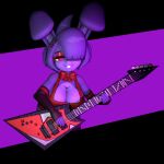  3d_(artwork) anthro armwear bonfie bow_tie cally3d clothing digital_media_(artwork) elbow_gloves female fredina&#039;s_nightclub fur gloves guitar handwear lagomorph leporid mammal musical_instrument plucked_string_instrument purple_body purple_fur rabbit sandvich_eatr solo source_filmmaker string_instrument 