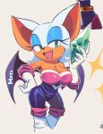  anthro bare_shoulders bat big_breasts bodysuit breasts cleavage clothed clothing emerald_(gem) eyelashes eyeshadow fangs female fur gem gloves green_eyes half-closed_eyes hand_on_hip handwear holding_gem holding_object looking_at_viewer makeup mammal narrowed_eyes open_mouth rouge_the_bat sega sketch skinsuit solo sonic_adventure sonic_the_hedgehog_(series) standing supsross tan_body tan_fur teeth tight_clothing white_body white_clothing white_fur white_gloves white_handwear wide_hips 