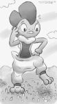  2020 3_toes barefoot bodily_fluids building_destruction digital_media_(artwork) feet generation_5_pokemon greyscale hi_res macro male mega monochrome nintendo pokemon pokemon_(species) scrafty solo suddendraft sweat sweatdrop toes 