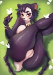  +_+ 1girl animal_ear_piercing animal_ears anus artist_name black_fur black_hair bracelet breasts brown_eyes bug butterfly choker demura furry furry_female grass highres jewelry large_breasts long_hair looking_at_viewer lying nude on_back original panda_ears panda_girl panda_girl_(cyancapsule) pussy solo two-tone_fur watermark white_butterfly white_fur 