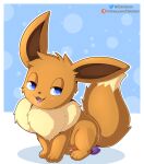  anal anal_penetration animal_genitalia blush bodily_fluids brown_body brown_fur canid cloudeon dildo eevee eeveelution erection feral fur generation_1_pokemon genital_fluids genitals hi_res looking_at_viewer male mammal masturbation nintendo nude open_mouth penetration penile penis pokemon pokemon_(species) sex_toy sex_toy_insertion simple_background smile solo tail tongue 