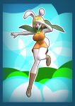  3d_(artwork) animal_humanoid anthro big_breasts blonde_hair boots bow_ribbon breasts brown_eyes cape carrot_(one_piece) clothed clothing digital_media_(artwork) dress female footwear forbiddenknights2 gesture hair humanoid lagomorph lagomorph_humanoid leporid leporid_humanoid mammal mammal_humanoid mink minkmen_(one_piece) mustelid musteline one_piece rabbit rabbit_ears rabbit_humanoid salute scut_tail short_tail simple_background solo tail true_musteline 