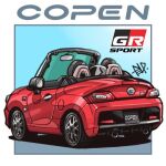  car convertible daihatsu daihatsu_copen from_behind license_plate making-of_available motor_vehicle no_humans original red_car sports_car takedake_(motion_animator) vehicle_focus vehicle_name 