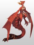  angelus dragon drakengard female feral hi_res horn muscular muscular_female nude pubic_boot red_body red_scales scales simple_background solo steel3h tail thick_tail white_background wings wyvern yellow_eyes 
