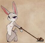  anthro bound breasts disney ears_up female flat_chested genitals hands_tied hi_res judy_hopps kneeling lagomorph leporid mammal pussy rabbit rope smile solo tail viofsa zootopia 
