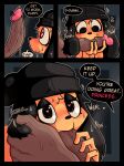  &lt;3 &lt;3_eyes anthro beanie canid canine canis clothing comic craving dialogue domestic_dog duo fondling girly happy hat headgear headwear hi_res human lustful_gaze male male/male mammal oral oral_focus oral_only petting_head pink_eyes ponporio_(artist) puppy_(puppynsfw) puppynsfw 