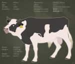  anatomically_correct animal_genitalia animal_penis bovid bovine bovine_balls bovine_penis brown_eyes cattle ear_tag feral genitals hi_res holstein_friesian_cattle hooves horn information_list looking_away male mammal model_sheet penis reference_image reinderworld signature smile smirk solo 