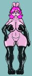  animal_humanoid anthro arisenfromdeath belt big_breasts boots bottomwear breasts cleavage cleavage_cutout clothed clothing collar crop_top erect_nipples fan_character female fingerless_gloves fishnet fishnet_legwear footwear fur furry gloves hair handwear headgear headwear humanoid humanoid_genitalia lagomorph lagomorph_humanoid latex latex_armwear latex_clothing latex_elbow_gloves latex_gloves latex_legwear latex_stockings latex_thigh_highs legwear leporid leporid_humanoid lipstick long_ears long_hair looking_at_viewer makeup mammal mammal_humanoid nancy_the_rabbit nipples pink pink_body pink_fur pink_hair rabbit rabbit_ears rabbit_humanoid red_eyes reference_guide reference_image references sega shirt shoes shorts simple_background smile smiling_at_viewer smirk smirking_at_viewer sonic_original_character sonicfancharacter spiked_collar spikes thick_thighs third-party_edit topwear wide_hips 
