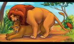  absurd_res bodily_fluids claws cum cum_inside disney duo dynexia felid female feral from_behind_position genital_fluids hi_res lion male male/female mammal mounting mwezi_(character) pantherine sex simba_(the_lion_king) the_lion_king 