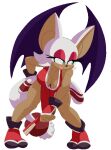  2023 anthro bat breasts cleavage clothed clothing cosplay crossover crossover_cosplay eyeshadow fatal_fury female footwear fur lipstick mai_shiranui makeup mammal nexter45 rouge_the_bat sega solo sonic_the_hedgehog_(series) tan_body tan_skin white_body white_fur 