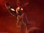  3d_(artwork) 4:3 absurd_res ashleyorange bow_tie bunny_costume clothing costume digital_media_(artwork) female five_nights_at_freddy&#039;s five_nights_at_freddy&#039;s:_security_breach fur hi_res human knife lagomorph leporid mammal mascot_costume orange_eyes patch_(fabric) rabbit red_eyes scottgames solo steel_wool_studios vanny vanny_(fnaf) white_body white_clothing white_fur 