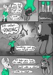  2023 absurd_res anthro beauchamp_(halcyon) blush blush_lines clothed clothing comic dialogue digital_media_(artwork) dowsing_rod duo english_text fur hair halcyon_(series) herba_(halcyon) hi_res lagomorph leporid lost_andsafe male male/male mammal markings mole_(marking) monochrome mouse murid murine open_mouth playground rabbit rodent simple_background stick text 