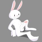  absurd_res anthro balls blush bodily_fluids dripping erection genital_fluids genitals hi_res lagomorph leaking_precum leporid male mammal masturbation max_(sam_and_max) penis precum precum_drip rabbit sam_and_max sitting smile solo touching_penis twerpishimp 