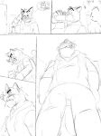  2023 anthro biped bottomwear brok_(character) brok_the_investigator clothing comic domestic_cat drinking felid feline felis graff_filsh hat headgear headwear hi_res hoodie humanoid_hands kemono male mammal pants skydon solo topwear 